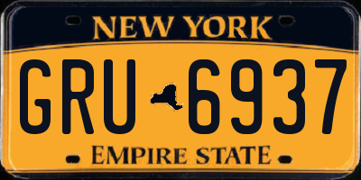 NY license plate GRU6937