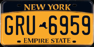 NY license plate GRU6959