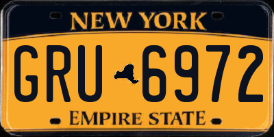 NY license plate GRU6972