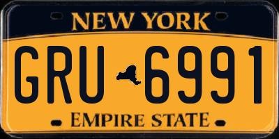 NY license plate GRU6991