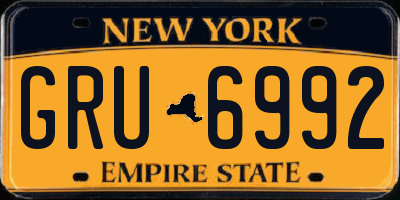 NY license plate GRU6992