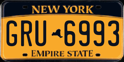 NY license plate GRU6993