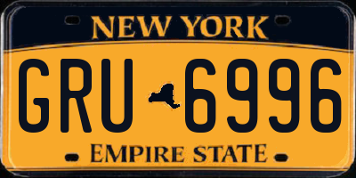 NY license plate GRU6996