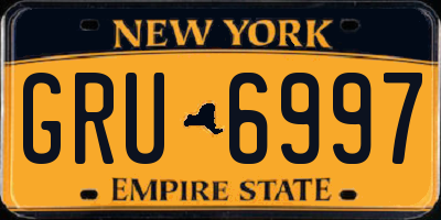 NY license plate GRU6997