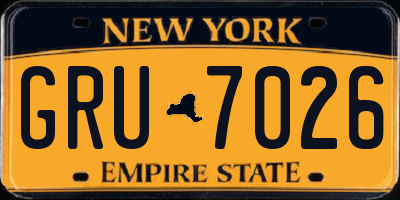 NY license plate GRU7026
