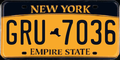 NY license plate GRU7036