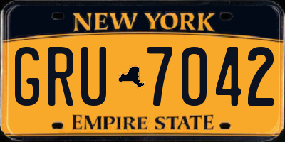 NY license plate GRU7042