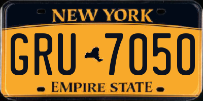 NY license plate GRU7050