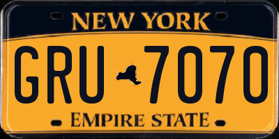 NY license plate GRU7070