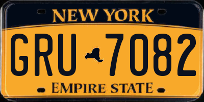 NY license plate GRU7082