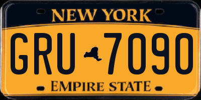 NY license plate GRU7090