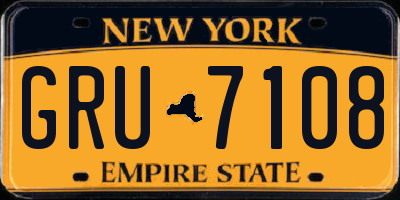 NY license plate GRU7108