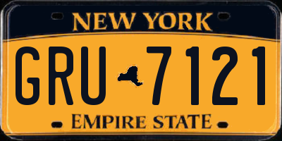 NY license plate GRU7121