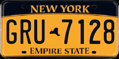 NY license plate GRU7128