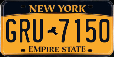 NY license plate GRU7150