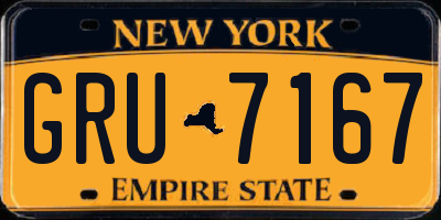 NY license plate GRU7167