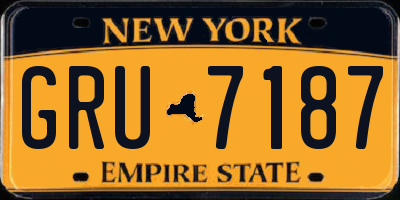 NY license plate GRU7187