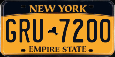 NY license plate GRU7200