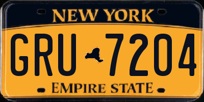 NY license plate GRU7204
