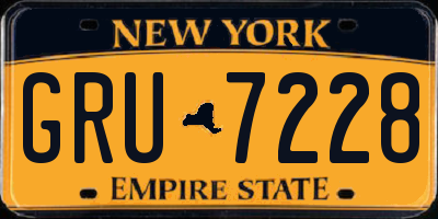 NY license plate GRU7228