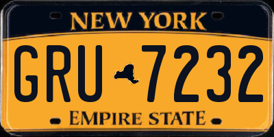 NY license plate GRU7232