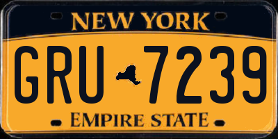 NY license plate GRU7239