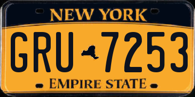 NY license plate GRU7253