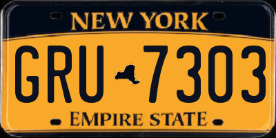 NY license plate GRU7303