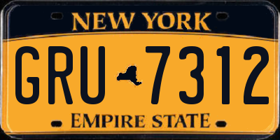 NY license plate GRU7312