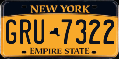 NY license plate GRU7322