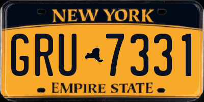 NY license plate GRU7331