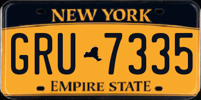 NY license plate GRU7335