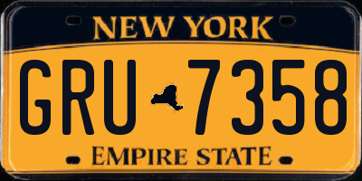 NY license plate GRU7358