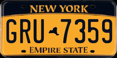 NY license plate GRU7359