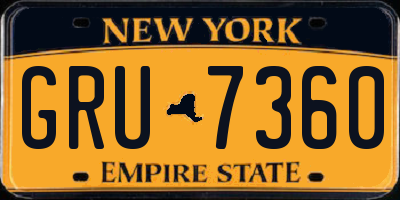NY license plate GRU7360