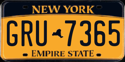 NY license plate GRU7365