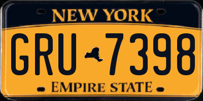 NY license plate GRU7398