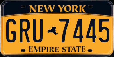 NY license plate GRU7445