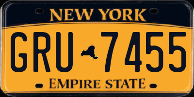 NY license plate GRU7455