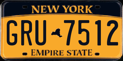NY license plate GRU7512