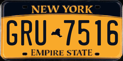 NY license plate GRU7516