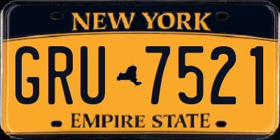 NY license plate GRU7521