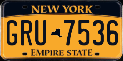 NY license plate GRU7536