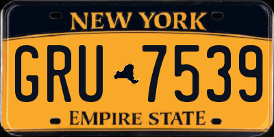 NY license plate GRU7539
