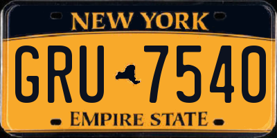 NY license plate GRU7540