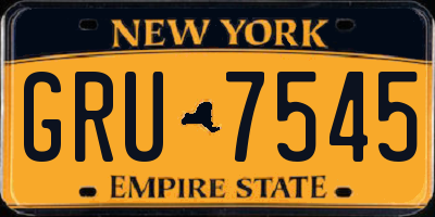 NY license plate GRU7545