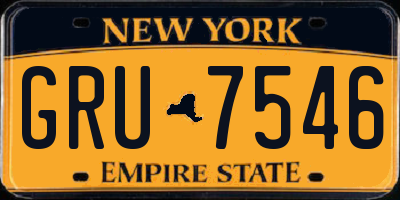 NY license plate GRU7546
