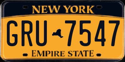 NY license plate GRU7547