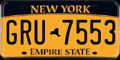 NY license plate GRU7553