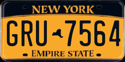 NY license plate GRU7564
